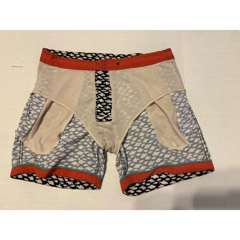J. Crew's Easterly Fish Board Swim Shorts for men Size 30